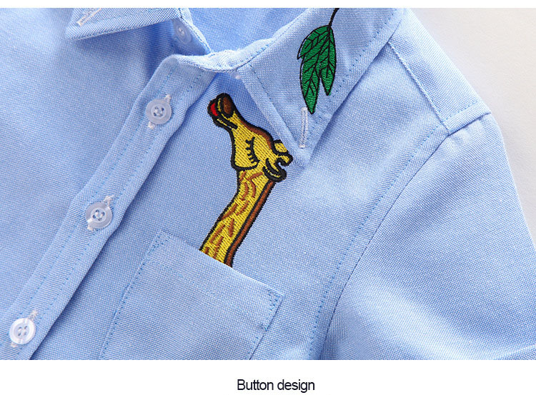 Boys' Short Sleeved Plain Polyester Shirt