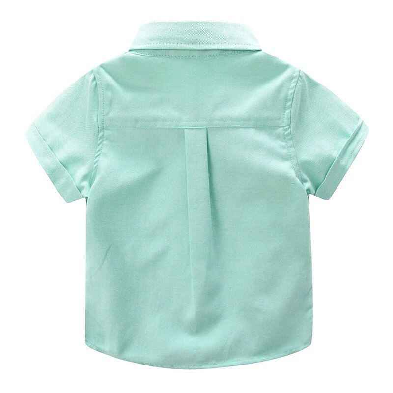 Boys' Short Sleeved Plain Polyester Shirt