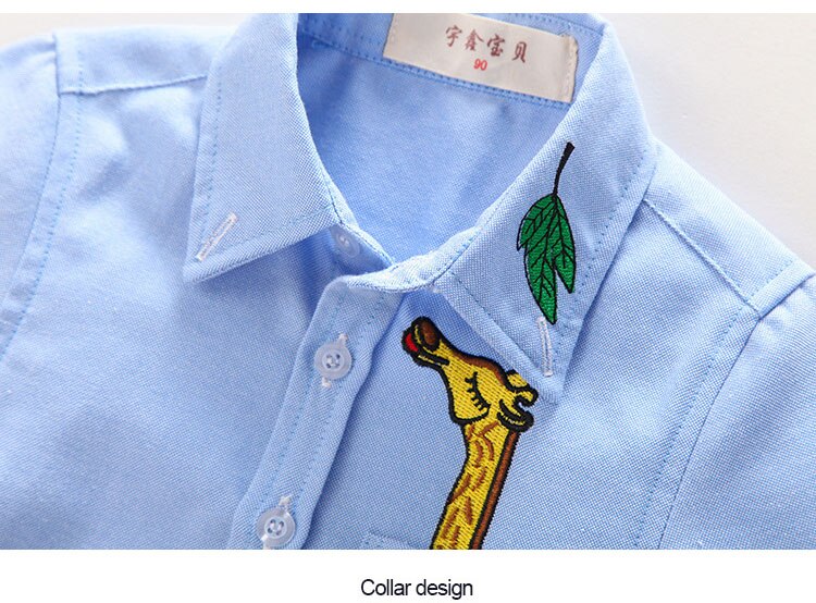 Boys' Short Sleeved Plain Polyester Shirt