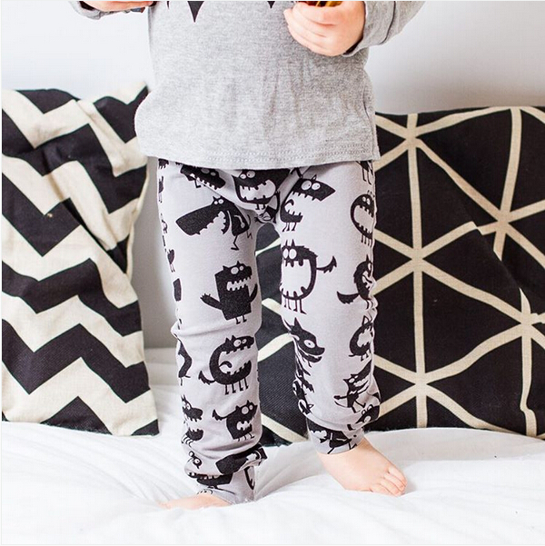 Cute Monster Printed Harem Pants