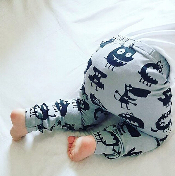 Cute Monster Printed Harem Pants