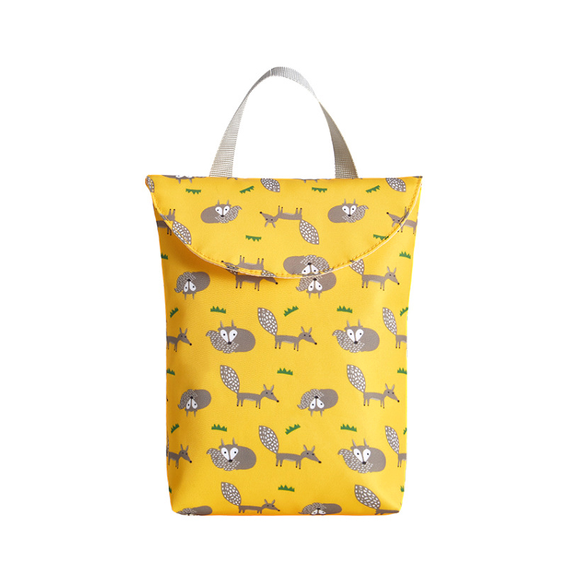 Reusable Waterproof Baby Diaper Bag with Cartoon Print