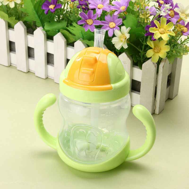 Convenient Double Handled Training Plastic Baby Cup