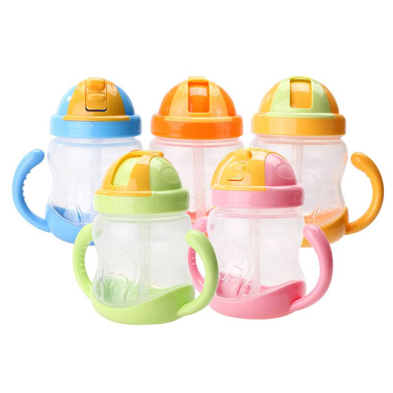 Convenient Double Handled Training Plastic Baby Cup