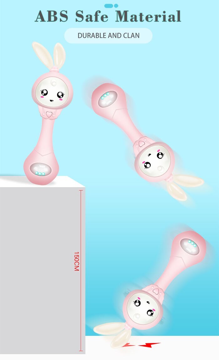 Baby's Music Teether Bunny Rattle Toy Baby's Music Teether Bunny Rattle Toy