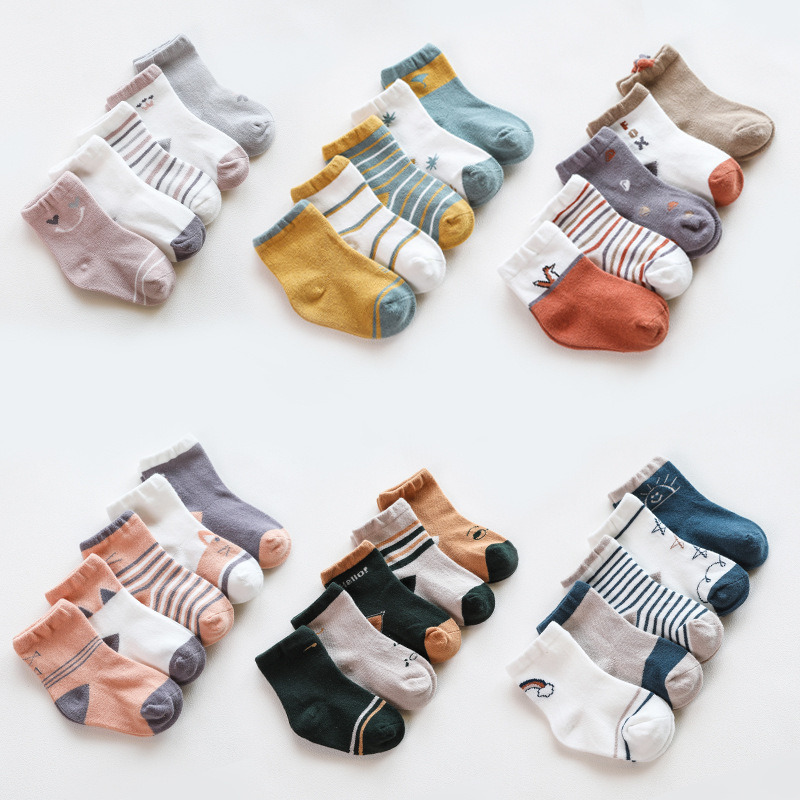 Five Cotton Newborn Baby Boy Socks