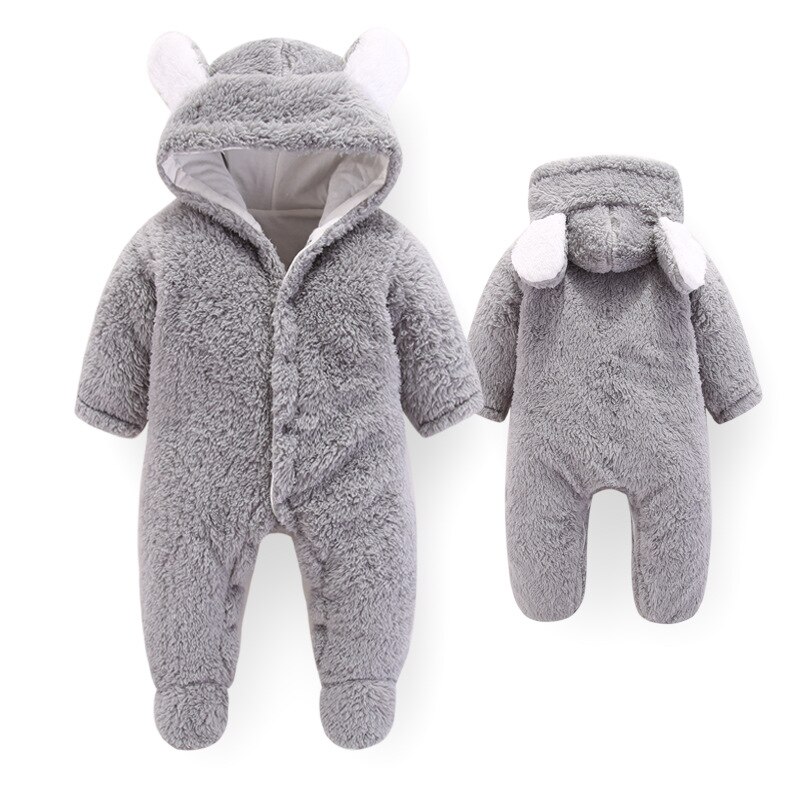 Warm Bear Shaped Hooded Baby's Romper